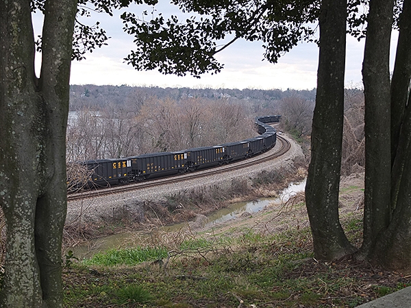 Freight Train Beside James River, Richmond, Virginia