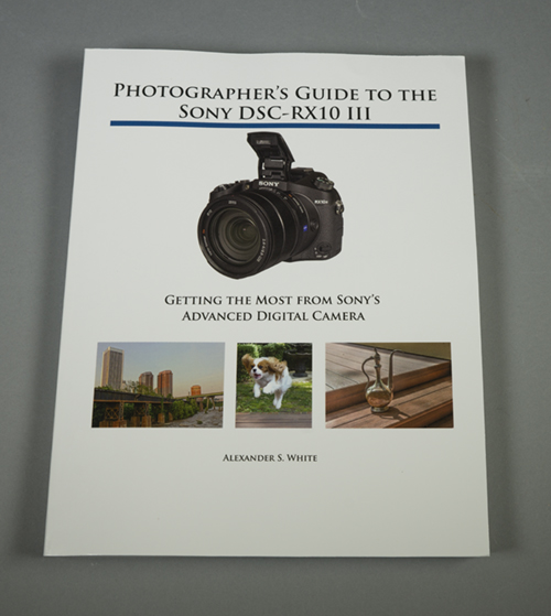 Photograph of front of paperback version of Sony RX10 III book